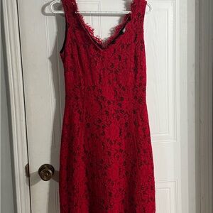 Elegant Red Lace Dress